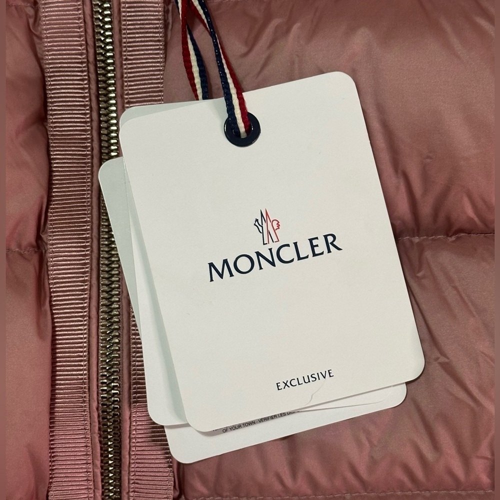 NEW Moncler Laurine Short Down Jacket Pink NWT Sz S w/ Hanger & Garment Bag - Picture 10 of 16